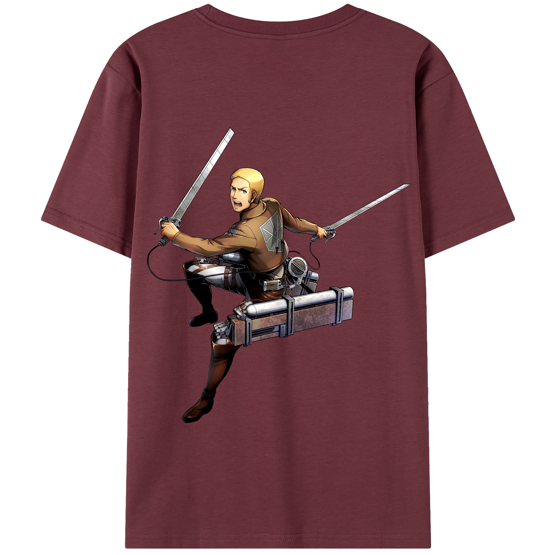 （画像用） 進撃の巨人 ライナー・ブラウン Attack on Titan Reiner Braun 綿100％半袖Tシャツ（背面プリント）